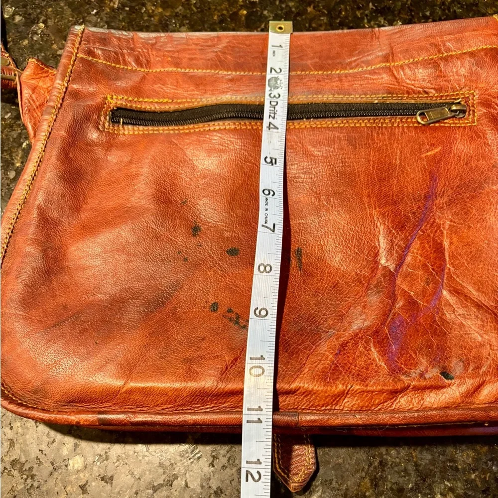 ⭐️Komal’s Passion Goat Leather Satchel/Messenger Bag Classic Brass Buckles⭐️